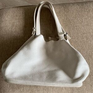 MICHAEL KORS off-white pebble leather tote bag satchel purse vintage